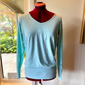 PALE TURQUOISE LOLË LONG SLEEVED TOP